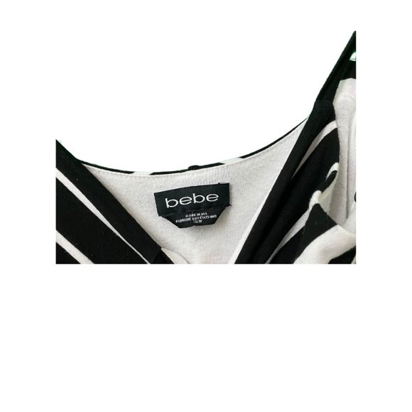 Bebe Black and White Striped Maxi Dress Size XSmall - Picture 3 of 4